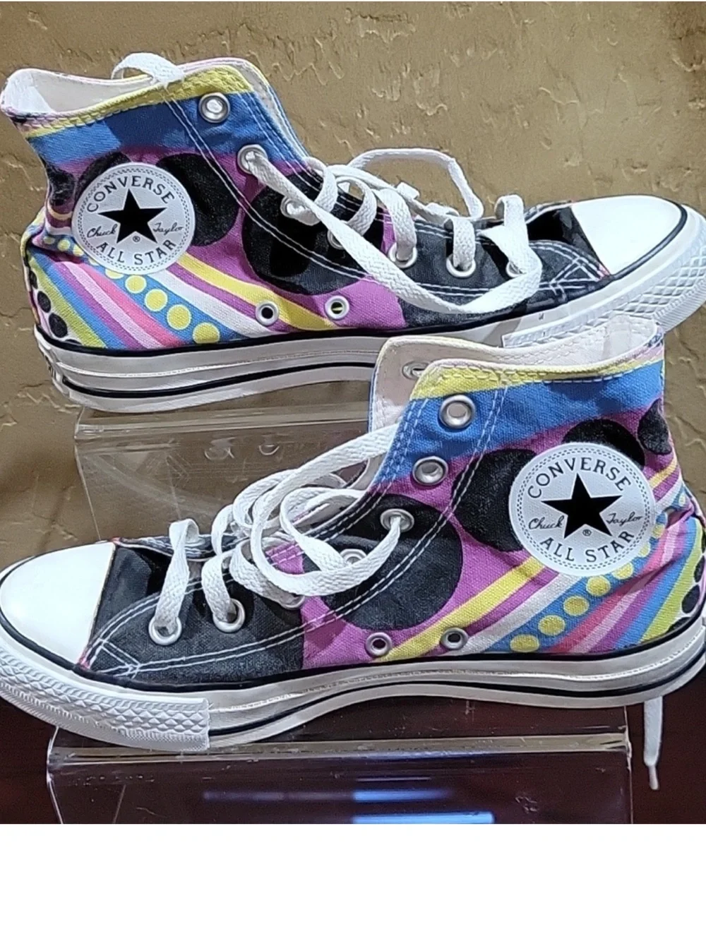 Converse All Stars Custom Multi Color High tops  Women’s sz 8 Men 6 unisex